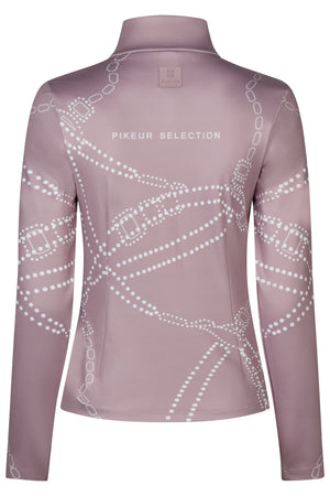 Pikeur Haut technique zippé ZIP PRINT, coloris ash mauve, vue de dos