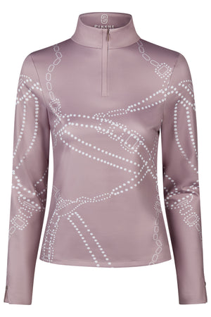 Pikeur Haut technique zippé ZIP PRINT, coloris ash mauve, vue de face