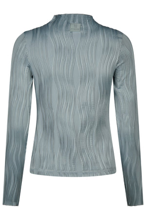 Pikeur Haut manches longues WAVELINE, coloris DUSTY BLUE, vue de dos