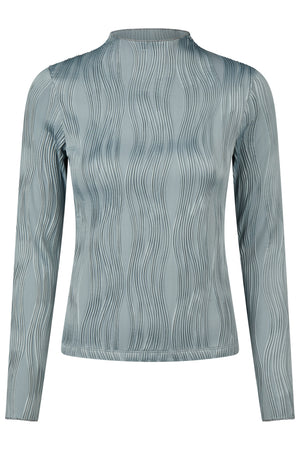 Pikeur Haut manches longues WAVELINE, coloris DUSTY BLUE, vue de face