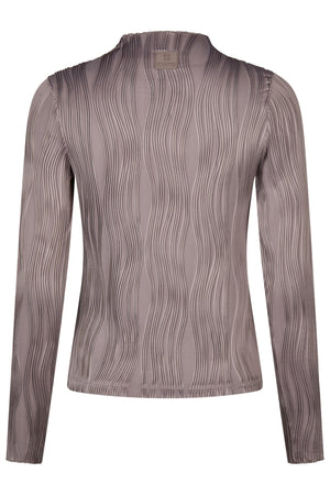 Pikeur Haut manches longues WAVELINE, coloris ash mauve, vue de dos