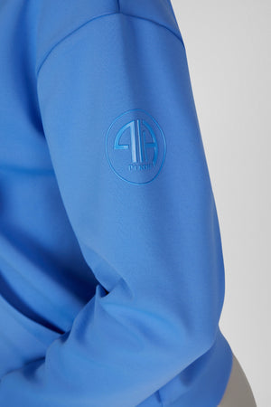 Pikeur ZIP HOODY sweat d'équitation, coloris electric blue, porté, détail