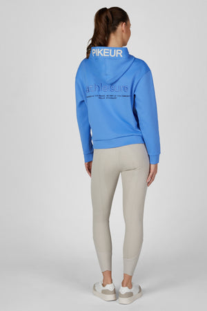 Pikeur ZIP HOODY sweat d'équitation, coloris electric blue, porté vue de dos