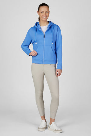 Pikeur ZIP HOODY sweat d'équitation, coloris electric blue, porté vue de face