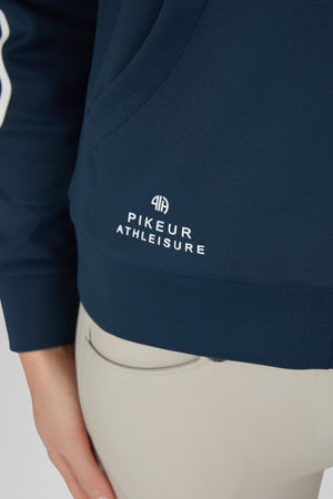 Pikeur ZIP HOODY sweat d'équitation, coloris pine green, porté, détail