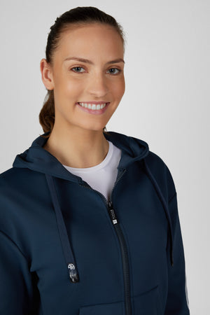 Pikeur ZIP HOODY sweat d'équitation, coloris pine green, porté, détail