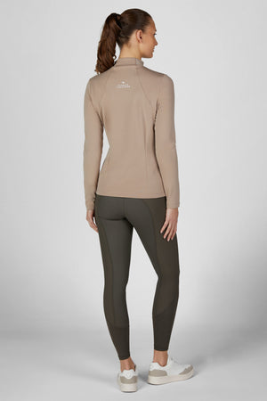 Pikeur ROLLNECK sous-pull technique, coloris mocha cream, porté, détail