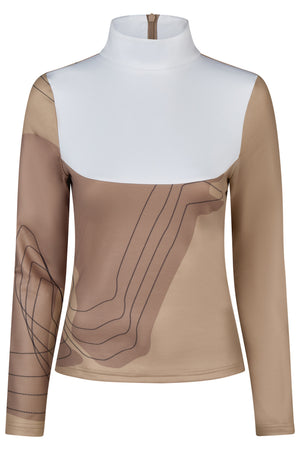 Pikeur COMPETITION SHIRT polo de concours, coloris mocha cream, vue de face