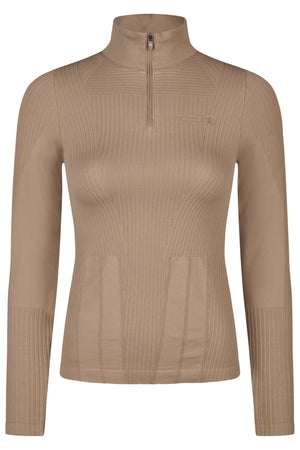 Pikeur 3D KNIT SHIRT polo de concours, coloris mocha cream, vue de face