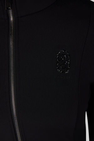Pikeur FLEECE JACKET veste polaire, coloris noir, porté, détail