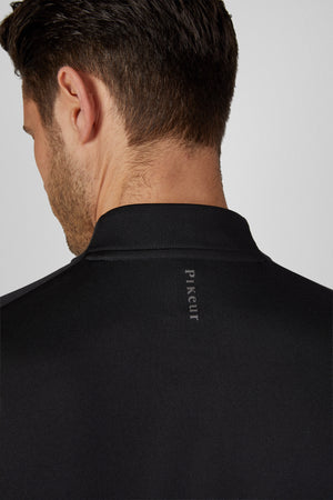 Pikeur polo de concours, coloris noir, porté, détail