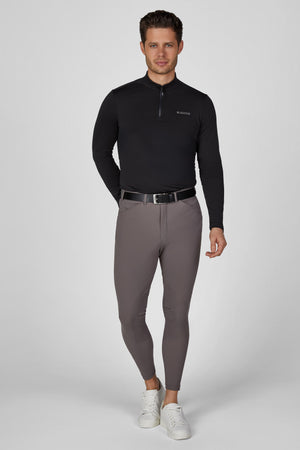 Pikeur polo de concours, coloris noir, porté vue de face