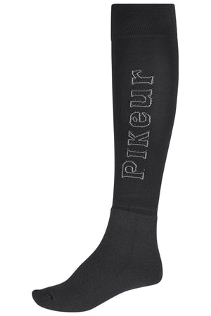 Chaussettes d'équitation chaudes Pikeur Selection, coloris noir, vue de face