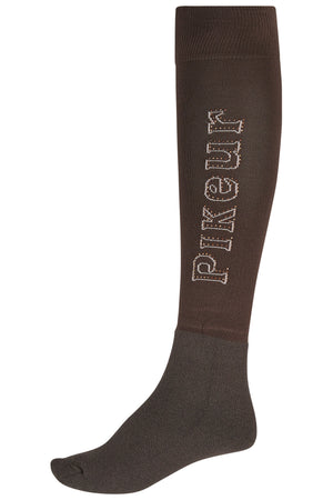 Chaussettes d'équitation chaudes Pikeur Selection, coloris chocolate brown, vue de face