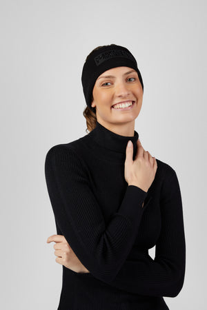 Pikeur COTTON HEADBAND bandeau, coloris noir, porté vue de face
