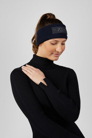Pikeur COTTON HEADBAND bandeau, coloris nightblue, porté vue de face