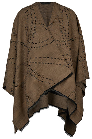 Pikeur CAPE cape imperméable, coloris mocha cream, vue de face