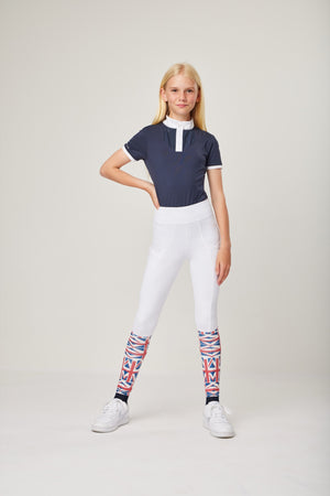 Chemisier de concours Belle Young Rider bleu marine vue de face