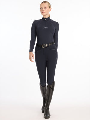 Sous-pull Mia Mesh LeMieux bleu marine détail de la coupe