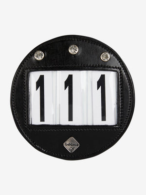 Porte-numéro de bridon LeMieux Diamanté noir vue de détail