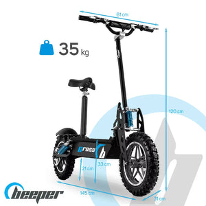 Trottinette elétrica Beeper cross 36V 1000W Com assento