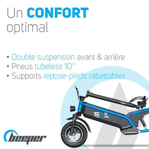 Trottinette elétrica todo-o-terreno Beeper TRAIL • 500W 48V