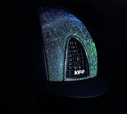 KEP Italia – Casque KEP Cromo Textile Glitter "Galassia" bleu L  | Sellerie Bucéphale