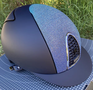 KEP Italia – Casque KEP Cromo Textile Glitter "Galassia" bleu L  | Sellerie Bucéphale