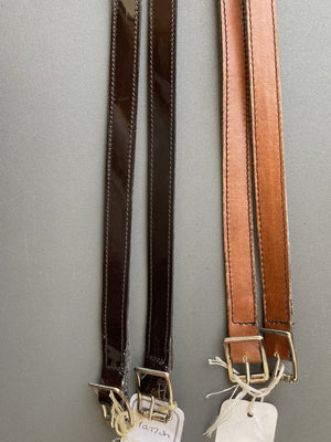 Petrie – Lanières d'éperons Petrie Cognac et Marron verni  | Sellerie Bucéphale