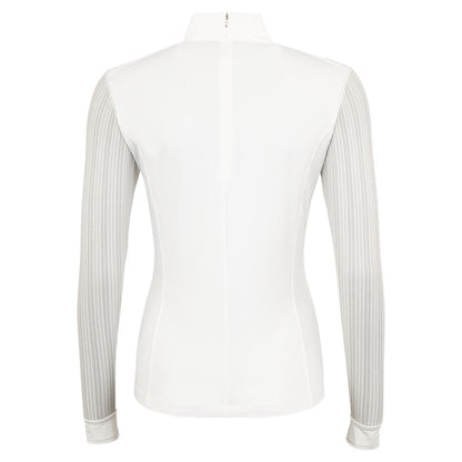 Polo de concours ANKY® Longsleeve Shirt Mesh Blanc dos | Sellerie Bucéphale