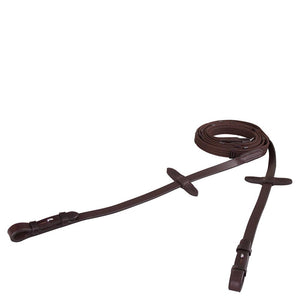 BR – Rênes en toile Marron/Argent | Sellerie Bucéphale