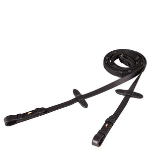 BR – Rênes en toile Noir/Doré | Sellerie Bucéphale