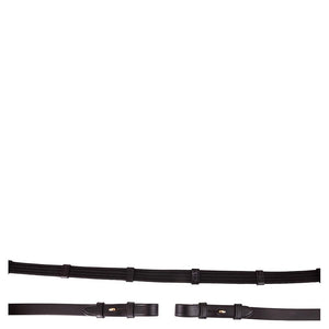 BR – Rênes en toile Noir/Doré | Sellerie Bucéphale