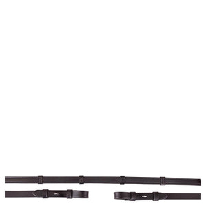 BR – Rênes hunter à arrêtoirs et crochet BR Noir/Argenté  | Sellerie Bucéphale