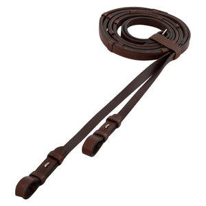 BR – Rênes hunter à arrêtoirs et crochet BR oak (brun)   | Sellerie Bucéphale