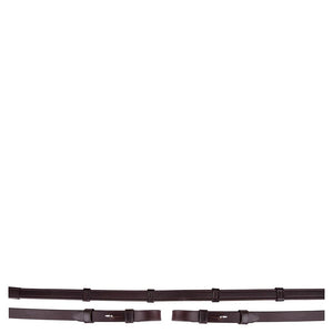 BR – Rênes hunter à arrêtoirs et crochet BR Marron/Argenté | Sellerie Bucéphale