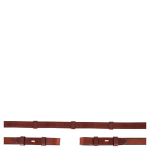 BR – Rênes hunter à arrêtoirs et crochet BR Tabac  | Sellerie Bucéphale