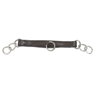 Shires – Gourmette en cuir Noir Cheval  | Sellerie Bucéphale