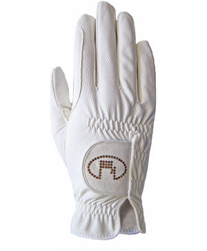 Gants Roeckl Lisboa Swarovski coloris Blanc | Sellerie Bucéphale