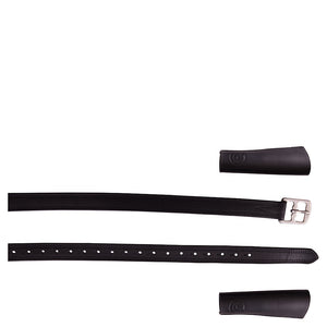 Etrivières en cuir Anky Noir avec cache-boucles | Sellerie Bucéphale