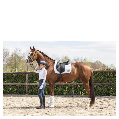 Anky – Tapis Anatomic Tech Dressage Blanc Dressage cheval avec selle | Sellerie Bucéphale