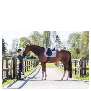 Tapis de dressage Anky Velvet Mauve Shadows sur le cheval  | Sellerie Bucéphale