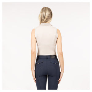 Anky – Polo sans manches Beige dos | Sellerie Bucéphale