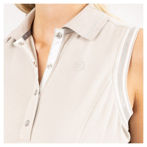 Anky – Polo sans manches Beige détail | Sellerie Bucéphale