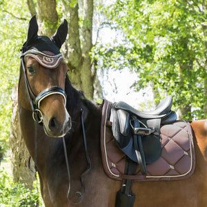 Back on Track – Tapis de Selle Dressage Night Collection Café sur le cheval | Sellerie Bucéphale