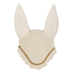 Eskadron – Bonnet chasse mouches Eskadron corde dorée Blanc Poney  | Sellerie Bucéphale