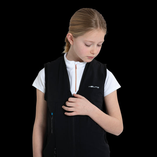 Helite – Gilet Airbag Zip’In 2 Enfant Noir L  | Sellerie Bucéphale