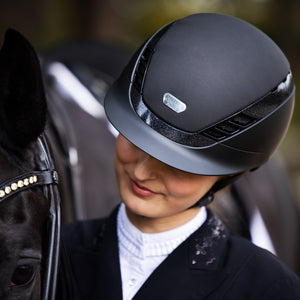 ABUS Pikeur – Casque AirLuxe SUPREME M Bleu / Rosegold  | Sellerie Bucéphale