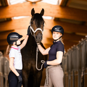 ABUS Pikeur – Casque AirDuo Shiny M Bleu marine  | Sellerie Bucéphale