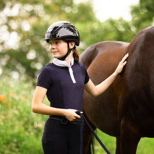 ABUS Pikeur – Casque AirDuo Shiny S Noir  | Sellerie Bucéphale